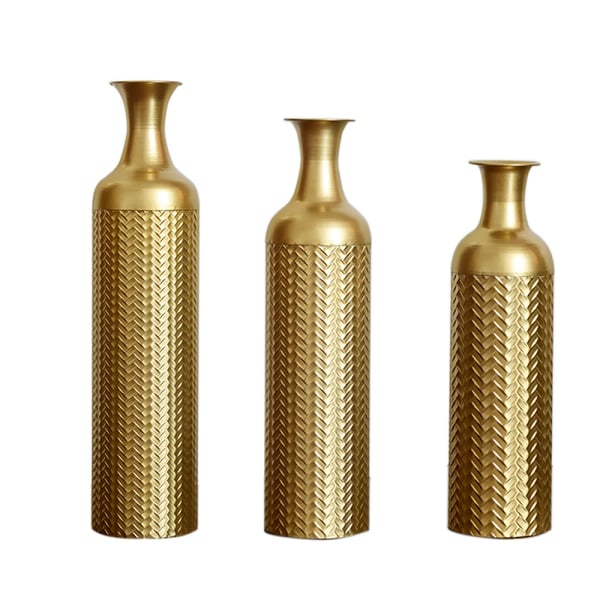 Gulvvase Sæt, Elegant Design, Alsidig Dekorativ Brug,Guld