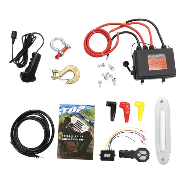 Elektrisk Bilvinsj, 13500 lbs Trækkapacitet, 6,5 HK Motor, Syntetisk Sejl.