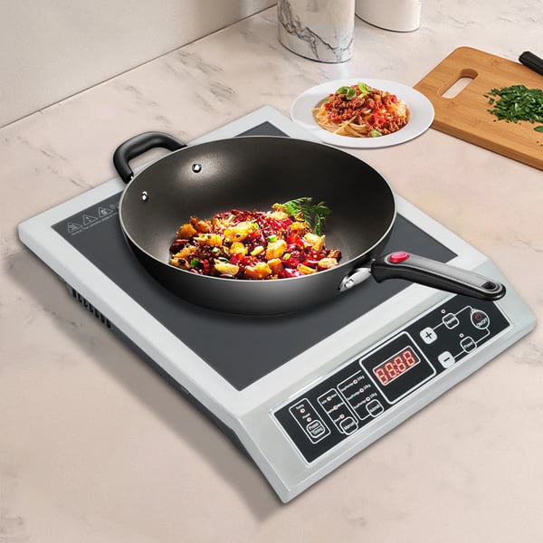 Induktionskogeplade, 3500W Effekt, Dimensioner 42cm x 35cm x 11cm, Temperaturinterval 80-300℃/176-572°F, Timerfunktion op til 3 timer