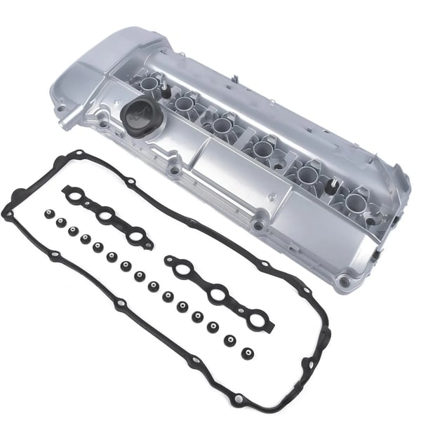 Alumiininen venttiilikansisarja, OEM-numero 11127512839, yhteensopiva BMW-mallien E46, E39, E53, E60, E85 kanssa, sopii 3-sarjan ja X-sarjan malleihin, kestävä rakenne, parannettu moottoriteho