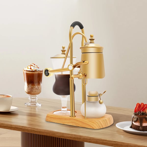 Kaffebryggare, Siphonbryggning, Elegant Design,Guld