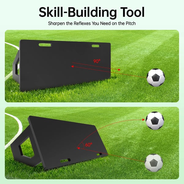Fotboll Rebound Vägg, Hållbart HDPE Material, Fällbar Design,svart