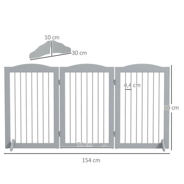 Hundesikkerhedsgitter, Justerbart design, Sammenklappeligt for nem opbevaring,154X30X80 cm, GRÅ
