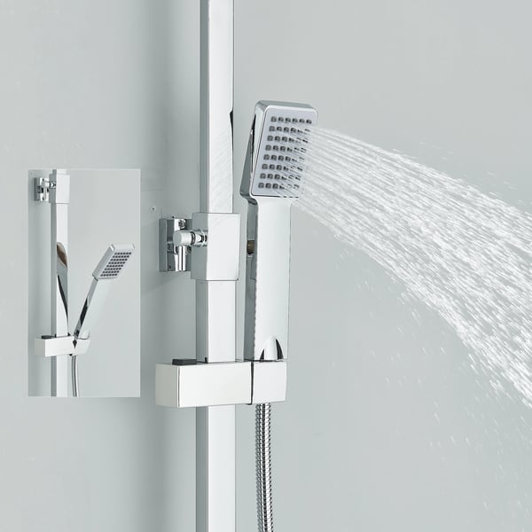 Suihkusekoittajasarja, termostaattiohjaus, kaksoiskahvadesign,kromi
