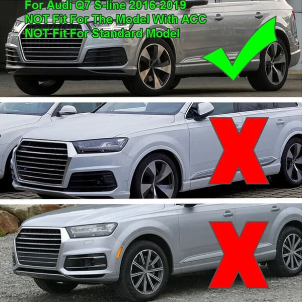 Front Bumper Gitterindsats, Holdbart Plastik, Passer til Audi Q7 S-Line 2016-2019,som vist