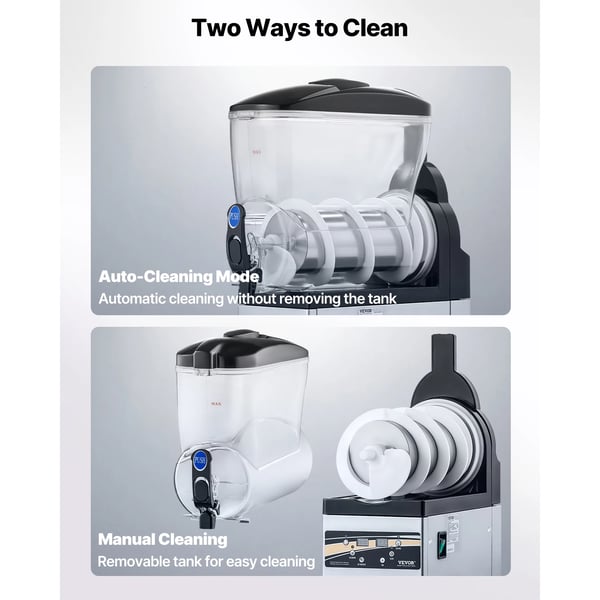 Slushymaskine, 15L kapacitet, justerbart temperaturinterval, 1200 W effekt, brugervenligt kontrolpanel, CE-certificeret
