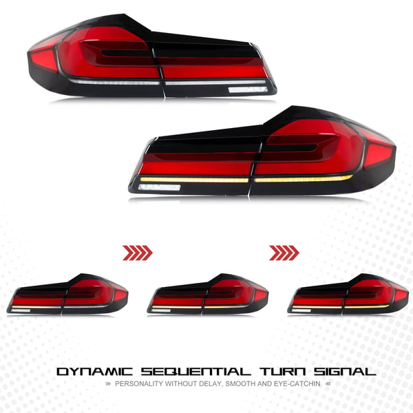 Baglygtesamling, LED, 35W, 12V, Sekventiel Blinklys, 3400LM