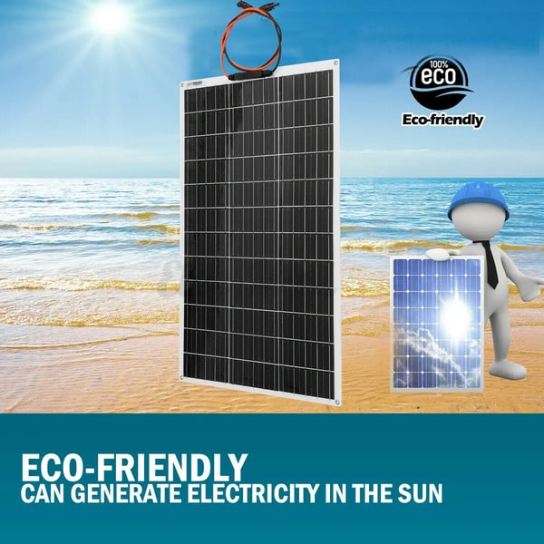 Solpanel, 50W effekt, 18V spænding, IP68 vandtæt, fleksibelt design, monokrystallinske celler