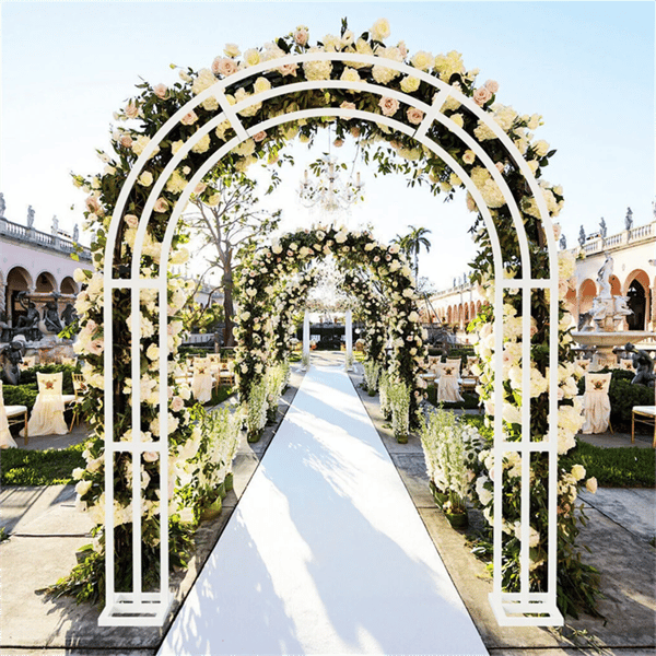 Bryllupsballonbue, Robust Metalstruktur, Elegant Design,HVID, 200x60x260cm