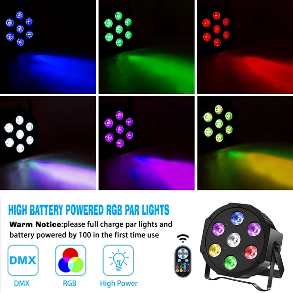 Lava valo, 7x3W RGBW LEDit, DMX-ohjaus,EU Plug 4PCS