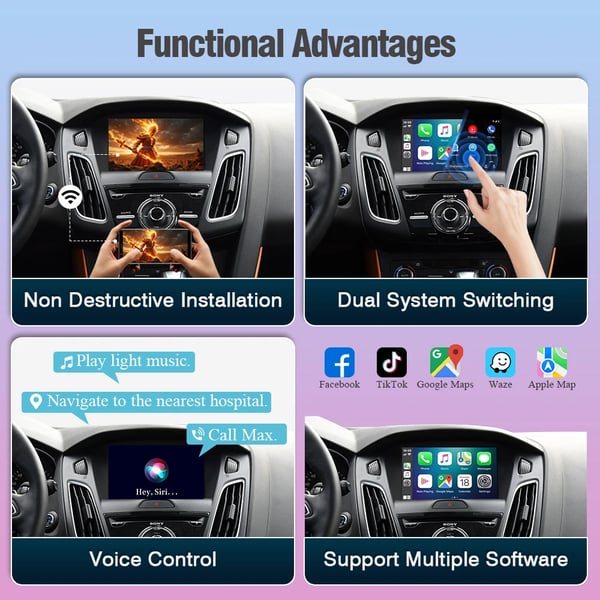 Trådlös Carplay-dekoder, Kompakt design, Sömlös integration,För Ford Sync2