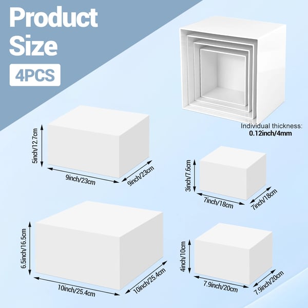 Acryl Display Stativ, Alsidig til Fester, Stabelbart Design,Hvid