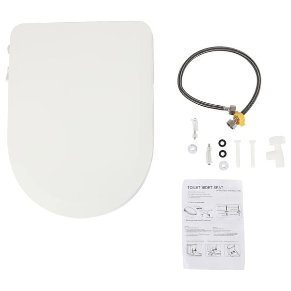 Bidet Toilet Sæde, Dobbelt Dyse System, Nem Installation,HVID