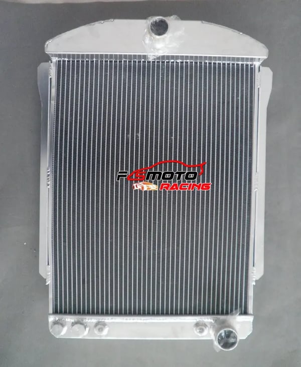 Radiator, Aluminium, Kerne Størrelse 17,3" x 21,2" x 2,2", Samlet Størrelse 20", Kompatibel med Chevy Bil Street Rod 1940-1941