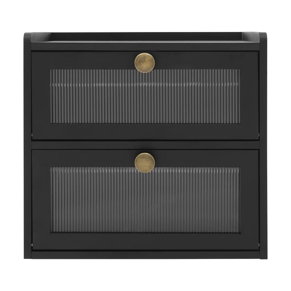 Opbevaringsboks, Naturlig Fyrretræ, Dobbeltlag Design,Sort
