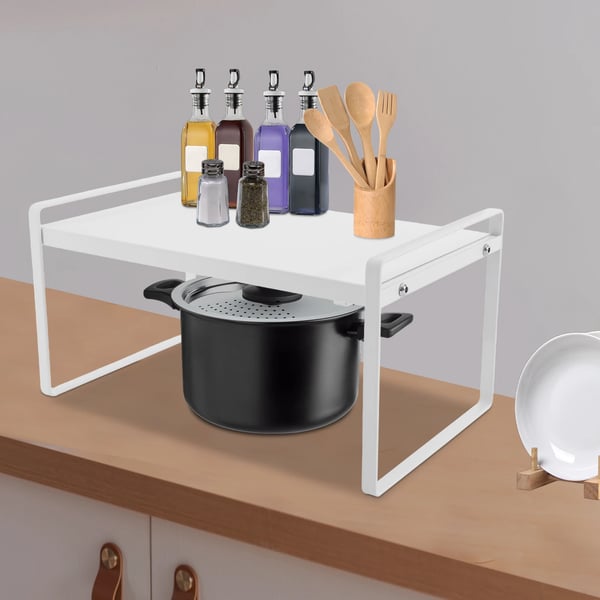 Udvidelig Skabshylde, Justerbart Design, Holdbar Konstruktion,HVID