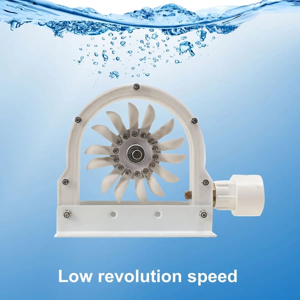 Vandkraftgenerator, 100-300 W effekt, 500-4000 omdr./min hastighedsområde, vandtryk 0,5-2 MPa, holdbart PP-materiale, elegant akryl-design