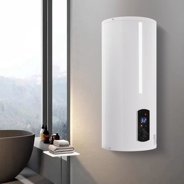Elektrisk vandvarmer, 60L kapacitet, 2000W effekt, digital temperaturvisning, vandtæt design