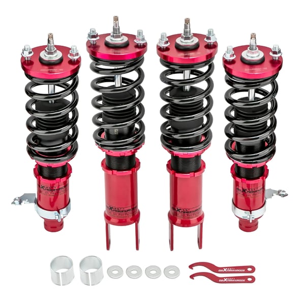 Coilover affjedringskit, 24 klik justering, justerbar højde 1-3 tommer, kompatibel med kompakte biler 92-00, forreste fjederhastighed 8 kg/mm