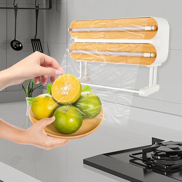 Plastfolie Dispenser, Væghængt, Pladsbesparende Organizer,MULTI