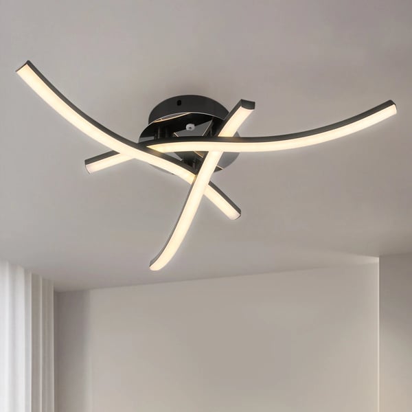 Loftlampe, Dæmpbar Funktion, Fjernbetjening,46x7.5x8 cm, HVID, ændrebar