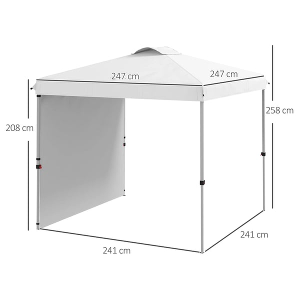 Folding Tent, Højdejusterbar, Holdbar Polyester,HVID