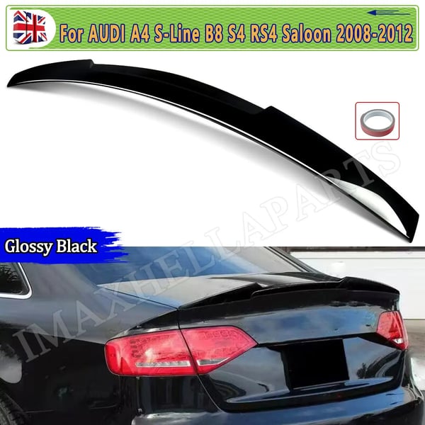 Spoiler Lip, M4 Stil, Kompatibel med Audi A4 S-Line B8 S4 RS4,glans sort
