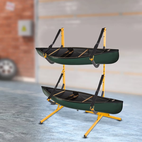 Kajakopbevaringsstativ, Fritstående design, Maksimal belastningskapacitet 240 lbs,Gul