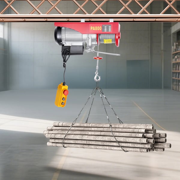 Elektrisk hejseværk, høj løftekapacitet, effektiv motor,Rød, 800kg