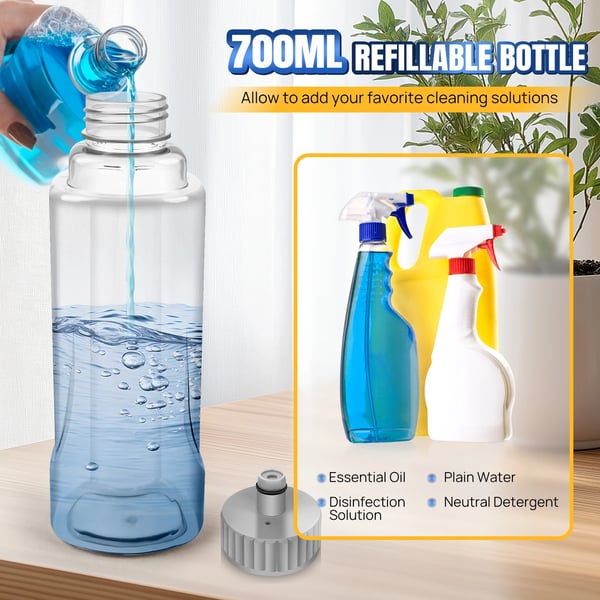 Gulvrengøringsmoppe, 700 ml Vandtank, Mikrofiberstof, 360° Drejehoved, 10 kg Belastning, Hurtig Tørring