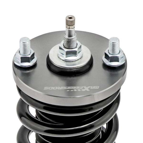 Coilover-fjederben, Kompaktbilskompatibilitet, 24-niveau Justerbar Dæmpning, Højde Sænkning Område 1-3 tommer, Fjederhastighed Foran 8 kg/mm