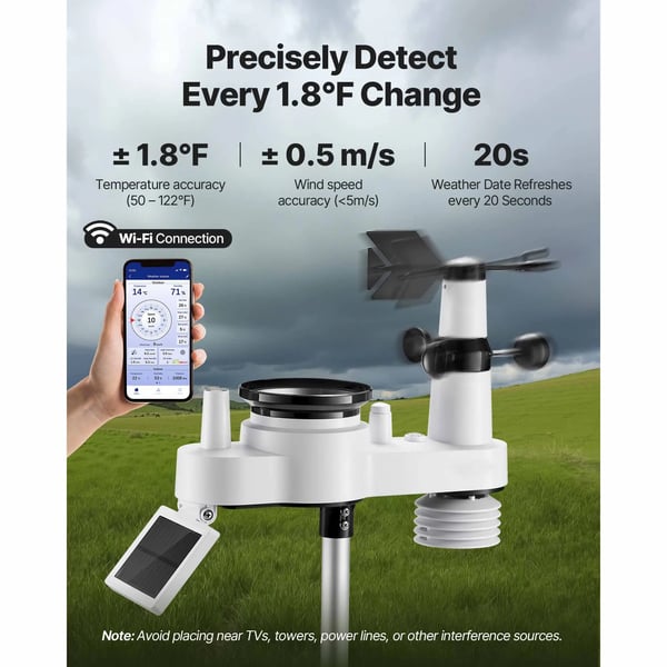 Vejrstation, 7-i-1 sensor, HD display,7-i-1 YT60311