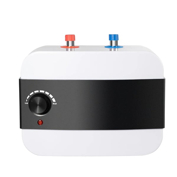Elektrisk øjeblikkelig vandvarmer, 1500 watt, 1,58 gallons kapacitet, 316L rustfrit stål, dimensioner 12,8 x 9 x 10,63 tommer