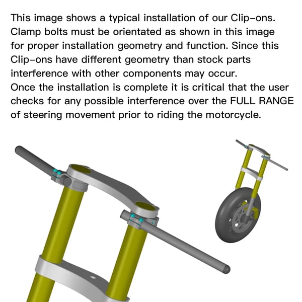 Clip-On Styret, Universel Pasform til 50mm Gaffel, 7° Justerbar Vinkel,sort