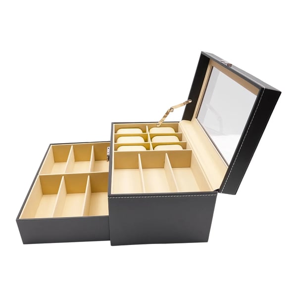 Smykkeorganisator, Holder 6 Ur, Holder 9 Solbriller,sort