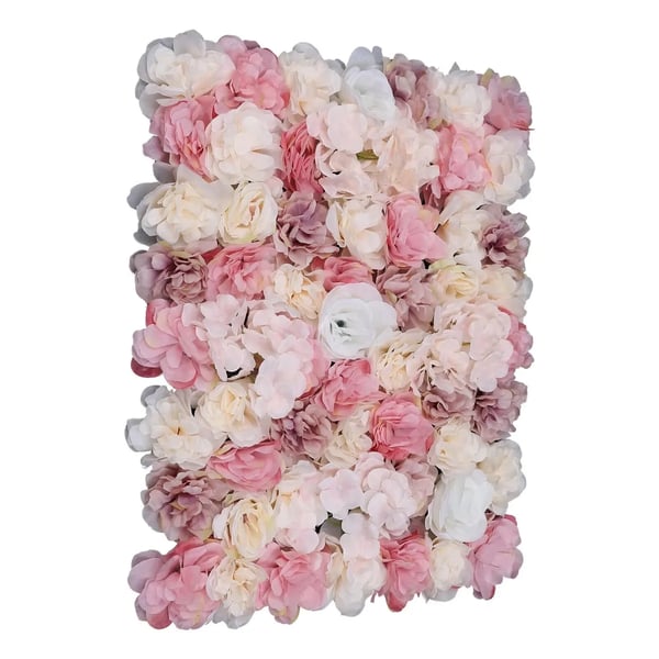 Blomster Vægpanel, Realistisk Kunstig Blomster, Alsidig Indendørs og Udendørs Brug,Pink