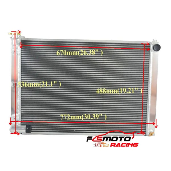 Bilradiator, Aluminium, Kerne størrelse 670 x 488 x 16 mm, Kompatibel med LEXUS RX330 MCU38, Designet til manuel installation, Forbedret køleydelse