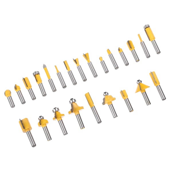 Router Bits Sæt, 24 Stykker, 8mm Skaft Kompatibilitet,1 Sæt