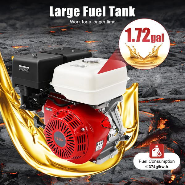 Benzinmotor, 9700W effekt, 420cc slagvolumen,Rød