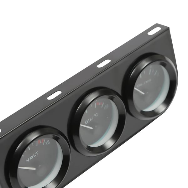 Triple Gauge Kit, Oljetemperatur, Oljetryk,sort
