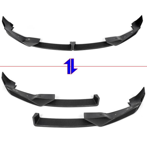 Front Bumper Lip Splitter, Carbon Komposit, Skræddersyet Pasform,Kulfiberlook