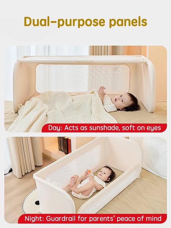 Baby Bed-in-Bed, Blødt Polyester/Bomuld, Året Rundt Brugbarhed,som billede