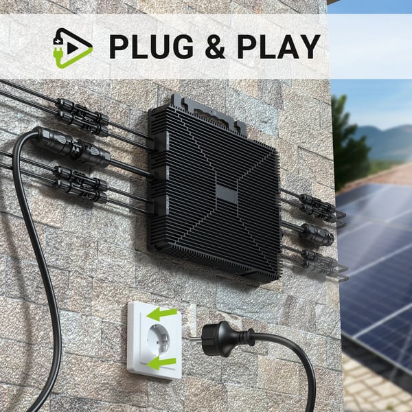 Mikro Inverter, 4 MPPT, Wi-Fi Forbindelse,2000W-AC kabel, 220-240V