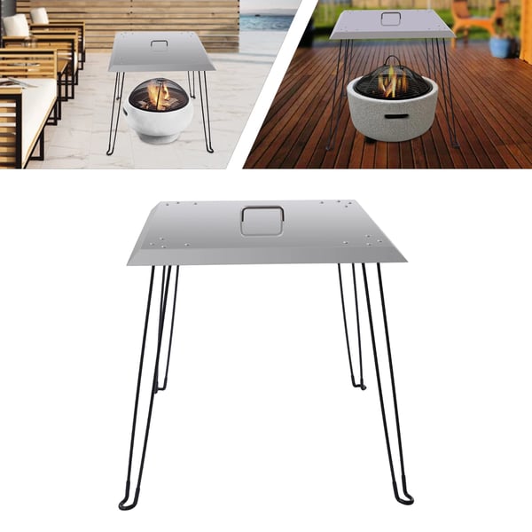 Eldstad Värmeskydd, Rostfritt Stål, Fällbar Design,Silver