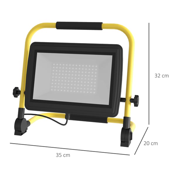 HOMCOM LED Spotlys, Høj Luminøs Flux Rækkevidde, Justerbare Standhoveder, Ideel til Industrielt Brug