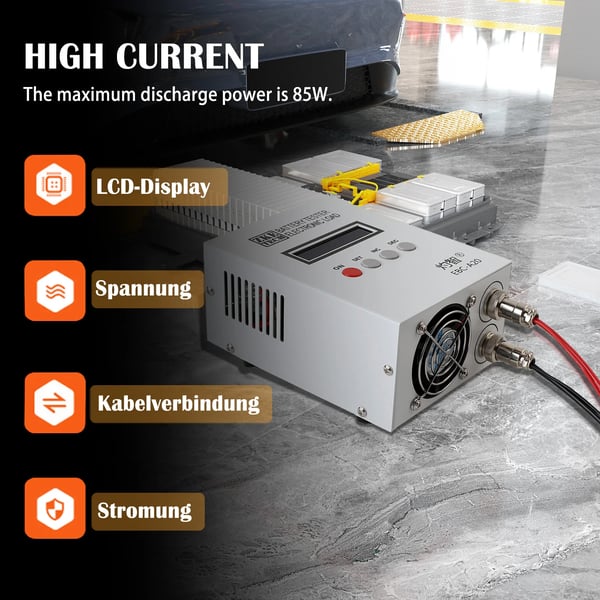 Batteritestare, PC-programvarukontroll, laddnings- och urladdningsfunktion, 85W maximal effekt