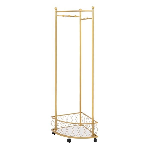 Hjørne Tøjstativ, Nem Mobilitet, Holdbart Design,Guld, 45x170cm