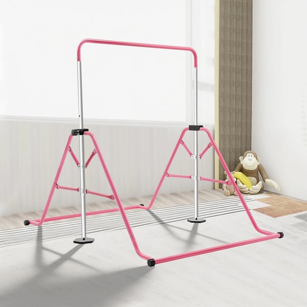 Gymnastikstang, Højdejusterbar, Bærbar Design,Pink
