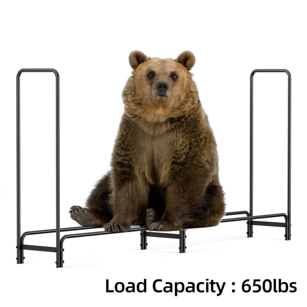 Brænde Stativ, Metal Jern, 232,7 x 34,8 x 117,8 cm, Maks Vægt 295 kg, Enkelt Lag, Miljøvenlig