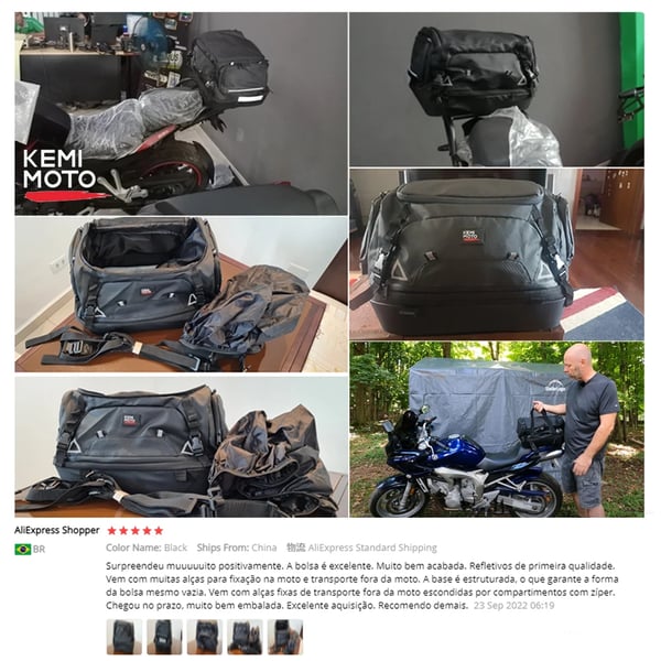 Motorcykel Bagagerum, Vandtæt Design, Nem Installation,42L Haletaske